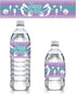 Mermaid Birthday Water Bottle Labels - 24 Stickers for Under The Sea Party Decorations, Mermaid Supplies