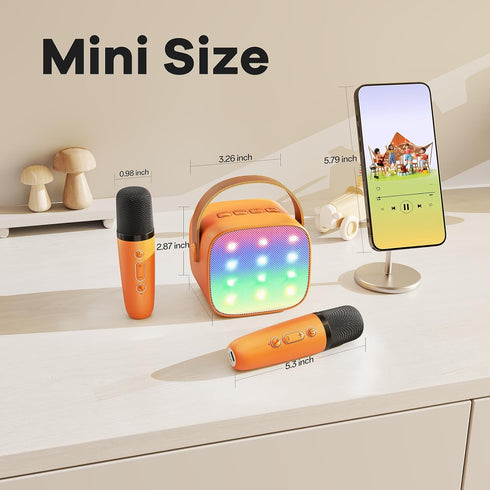 YLL 2 3, 4, 5, 6, 7, 8, 9,10,11,12+ Mini Karaoke Machine for Kids Adults, Portable Bluetooth Speaker with Wireless