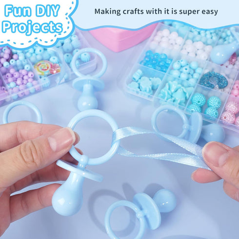 36 2.75 Plastic Pacifiers for Baby Shower Game, Baby Shower Pacifiers, Blue Pacifiers for Baby Shower Decoration DIY