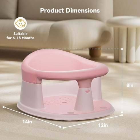 BORRAV 6 360 Baby Bath Seat for Babies Months & Up - Protection Baby Bath Chair with Temperature Alert & Cushion |