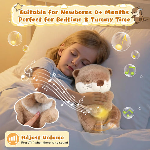 Baby Comfort Otter Breathing Stuffed Animal Buddy-Fur Real Pets Plush Sound Machine with Music, Warm Lights, Peaceful