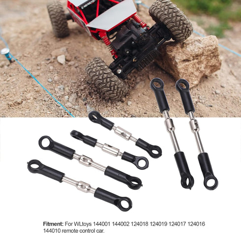 Pssopp RC Tie Rods Set, RC Tie Link Servo Link Rods for WLtoys 144001 144002 124018 124019 124017 124016 Cars