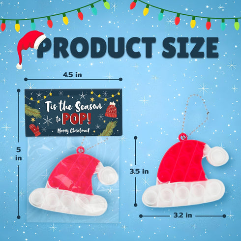 30 Pack Bulk Christmas Gifts for Students, Christmas Pop It Fidget Toys for Kids Classroom, Prizes, Stocking Stuffers