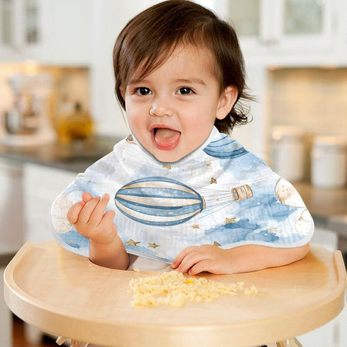 YETTASBIN Hot Air Balloon Muslin Baby Burp Cloth, Super Soft Absorbent Cotton Burp Rag Baby Bibs Feeding Cloth