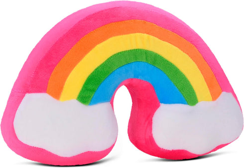 iscream Silky Fleece Covered 10.5" Slow Rise Squishy Stress Ball - Rainbow and Clouds Shaped