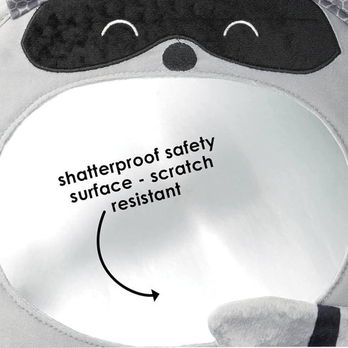Diono Easy View Racoon Character Baby Car Mirror, Safety Car Seat Mirror for Rear Facing Infant, Fully Adjustable,