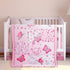 Tudomro 3 Pieces Butterfly Nursery Crib Bedding Set for Girls, Standard Size