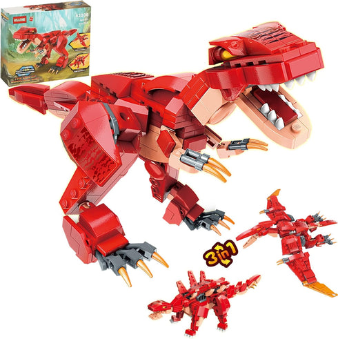 287PCS STEM 3 in 1 Dinosaurs Building Kits, Educational Toys for Kids Age 6-10, Best Gifts for Boys