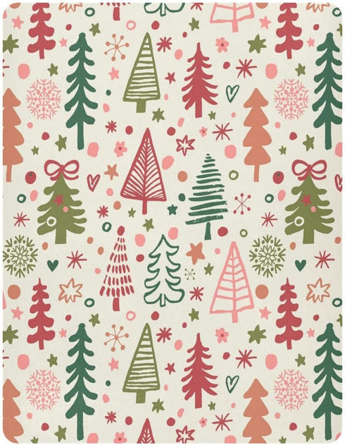 BOESI Crib Sheet, Unisex Crib Sheet, Soft and Comfortable for Standard Crib and Toddler Mattress, Christmas Tree