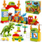 Dinosaur Building Blocks Toys,Jurassic Theme Building Blocks,With A Counting Train,A Big T-rex,and