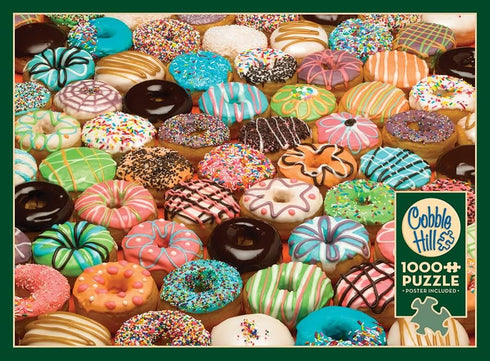 Cobble Hill 1000 Piece Puzzle - Doughnuts with Sample Poster Included