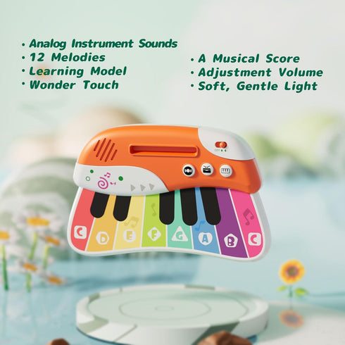 1-3, 2 1 1 2 3 Toddler Guitar Toy Baby Guitar with Touch Sensor Strings, in Guitar Piano Musical Toy for Year Old Boys