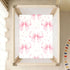 CZXW 52" 28" Bows Light Pink Crib Sheets Fitted x Natural Cotton Soft & Breathable for Baby Crib Mattress