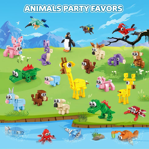 30 Packs 810 Set 6+ INSOON Animal Party Favors for Kids, PCS Mini Animal Building Block Toy for Goodie Bag Fillers