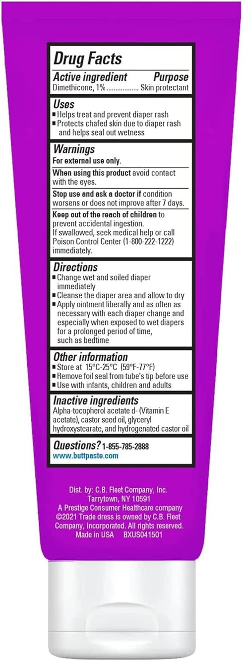Boudreaux's Butt Paste, Butt Barrier Ointment for Rash Prevention, 4oz Tube