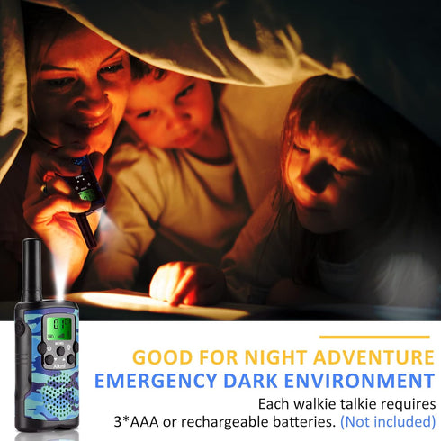 Walkie Talkies for Kids, 2 Way Radio, 22 Channel, 3 Miles Range, Outdoor Toys for Boys Aged 5+, Birthday Gifts (Blue)