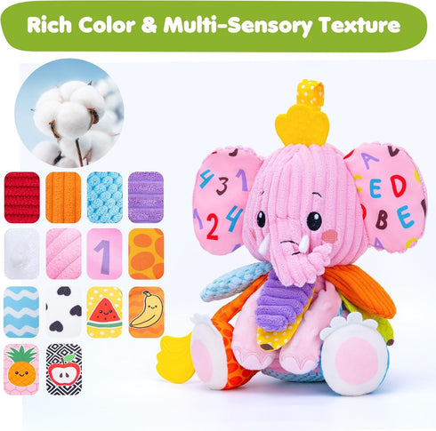 JoySpark Toys 0-6 6-12 3 4 5 6 7 8 9+ Tummy Baby Girl Toys Months, Sensory Musical Toddler Toy for Months, Pink