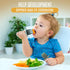 4pc Silicone Self Feeding Baby Utensils Set, 3 Baby Spoons and 1 Fork, BPA Free, Dishwasher Safe, Light Pink/Army Green