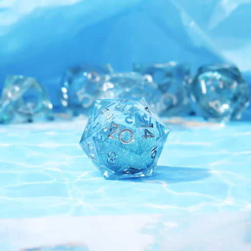 D20 Dice-22MM 20 Single Liquid core sideds Resin Sharp Edged Resin Dice for Dungeons and Dragons, RPG, Polyhedral D&D