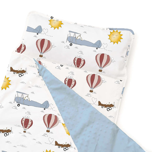 Cozy JumpOff Jo Extra Long Nap Mat for Kids - Kids Rest Mat with Removable Pillow and Ultra Soft Blanket for Preschool