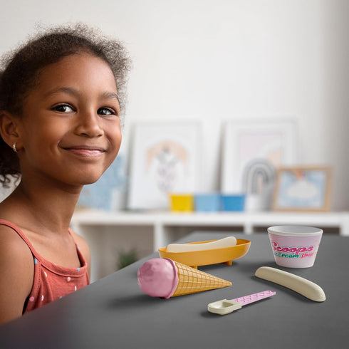 Lollipop Kids Ice Cream Scoop Toy Set, Interactive Ice Cream Maker for Toddlers, 15 Pieces Imaginative Play