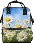 FHEDVBN Spring Daisy Flowers Diaper Bag Backpack for Women Multifunction Waterproof Mummy Backpacks