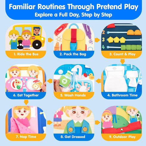 1-4, 2 2-4 hahaland Busy Book Preschool Learning Activities - First Day of School Gifts Activity Books for Toddlers