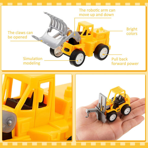 36 Set Set) Sosation Pcs Construction Party Favors Engineering Trucks Small Digger Truck Toys Pull Back Vehicles Mini