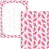 Jynexis 52x28 Ice Cream Heart Pink Pattern Baby Crib Sheets, Cotton Fitted Crib Sheet, Soft Breathable, Fits Standard