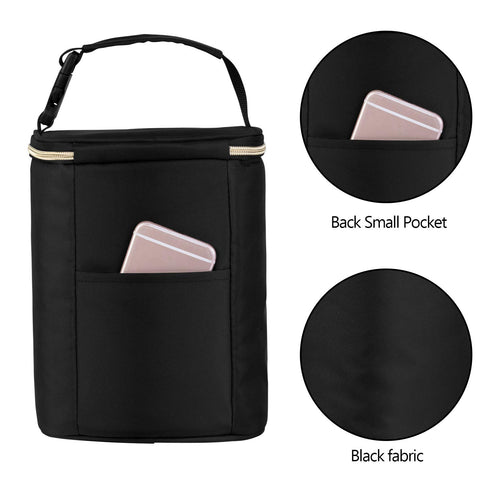 Teamoy Breastmilk Cooler Bag for up to 4 Large 9 Ounce Bottles - Perfect for Working Moms, Black
