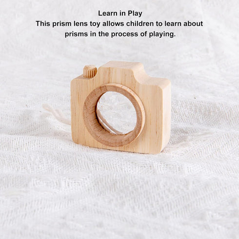 Prism Lens Toy, Unique Bee Eye Effect Camera, Cute Portable Interesting Children Toy (Wood Color)