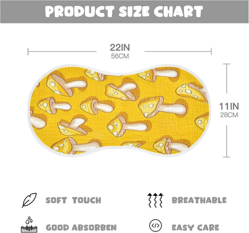 YEGAME Set 1 11 22 Inch Muslin Baby Burp Cloths of - Mushroom Super Absorbent Cotton Burping Rags Soft Baby Washcloths