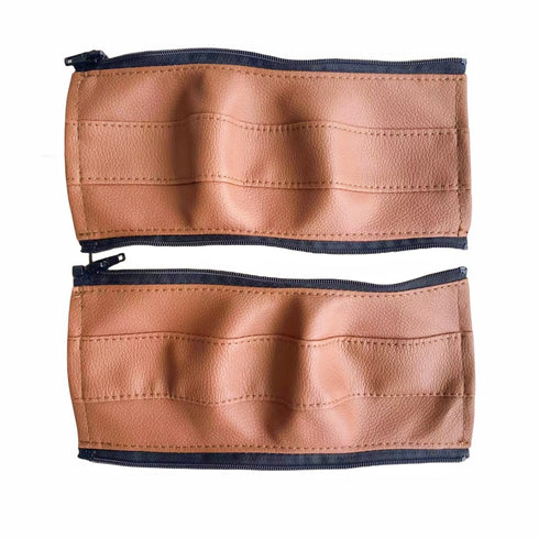 2Pcs/Pair Removable Zipper PU Leather Bumper Handlebar Sleeve Protect Case for Baby Stroller Dust-Proof Cover