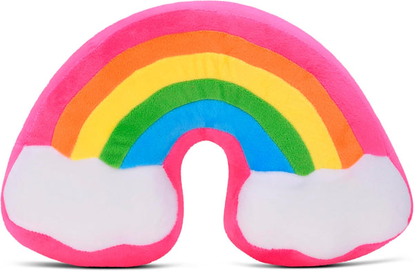 iscream Silky Fleece Covered 10.5" Slow Rise Squishy Stress Ball - Rainbow and Clouds Shaped