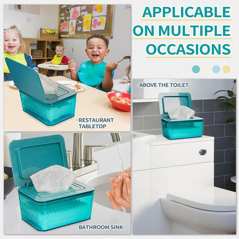 Wipes Dispenser, One-Handed Operation Wipe Holder for Baby & Adult, Seal-Designed Wipes Container for Bathroom Keep