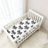 CZXW 52" 28" Black Bows Crib Sheets Fitted x Natural Cotton Soft & Breathable for Baby Crib Mattress