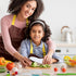 RISICULIS 14 Set Pieces toddler knife, Kids Knife Include Wood Kids Safe Knife, Plastic Toddler Knife, Cutting Board