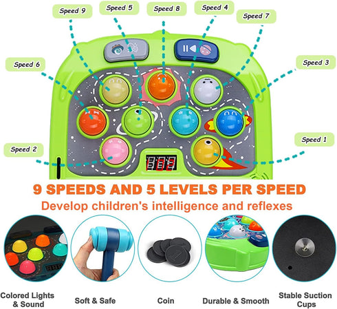 3-12 3 4 5 6+ 2 Hammers Whack Game Mole for Toddler, Toys for Year Old Boys and Girls, Whack Game for Kids,Gifts