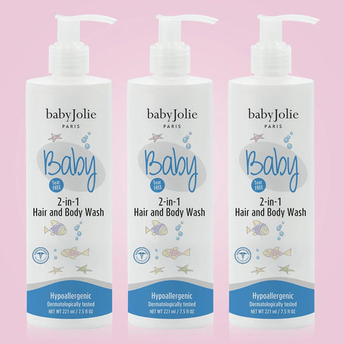 2-in-1, 7.5oz 221ml (3) Baby Jolie Baby Body Wash, Kids Hair and Body Wash for Babies & Newborn Shampoo + Soap | |