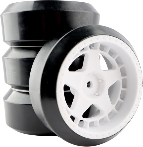 4PCS 12mm Hub Wheels,1 : 10 Hard Plastic RC Drift Cars Tires for Traxxas HSP Tamiya HPI Kyosho On-Road Drifting Car(White)