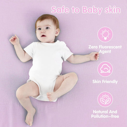 2 Pack 40 40 Inches, 100% Muslin Swaddle Blankets for Newborns, Large x Cotton Receiving Blankets, Soft and Breathable