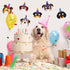 12 Pieces Dog Birthday Masks and Garland - Funny Paper Masks for Dog Theme Party Decoration