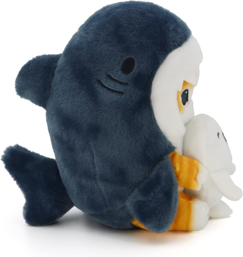 Kawaii Shark Cat Plush Toy, Soft Stuffed Animal Doll for Boys & Girls, 20cm/7.8in