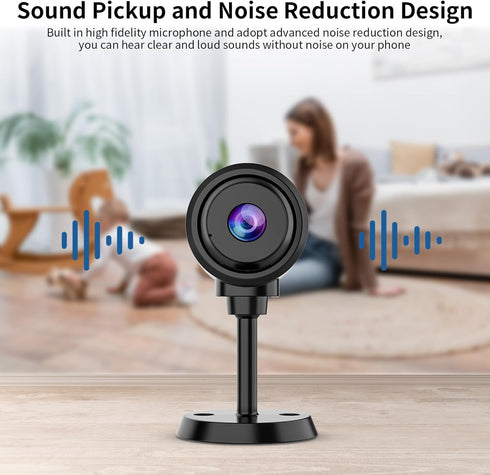 VSTARCAM 1Pcs, 2.4GHz 136 Tiny Camera for Home Security WiFi Portable Battery Operated with IR Night Vision, Human