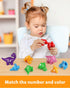 Coogam Numbers Matching Game 10PCS, 123 Counting Dinosaur Toys, Educational Montessori Learning Toys for Ages 2-4