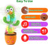 JAKCJFII Rechargeable Dancing Talking Cactus Baby Toys for Toddlers Boys Girls, Singing Mimicking Recording Toy Repeats