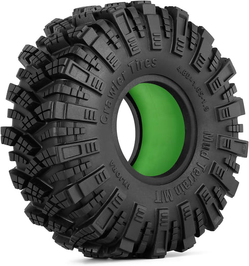 INJORA Silicone Rubber Insert Foam for 1.9" Wheel Tires, 118-122mm 4.75" OD, Large Green