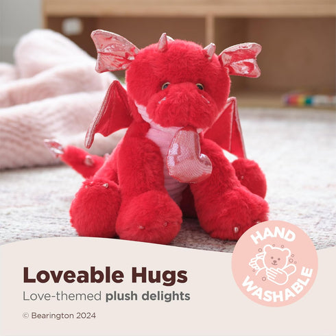 Bearington Lazarus The Love Dragon Valentine's Day Plush, 11 Inch Dragon Stuffy for Kids