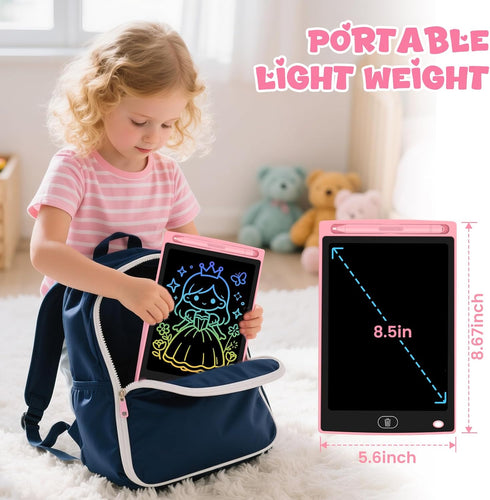Glochin 2 Pack 8.5 inch, 3-8 LCD Writing Tablet for Kids, Erasable and Reusable Toddler Doodle Board in Ideal