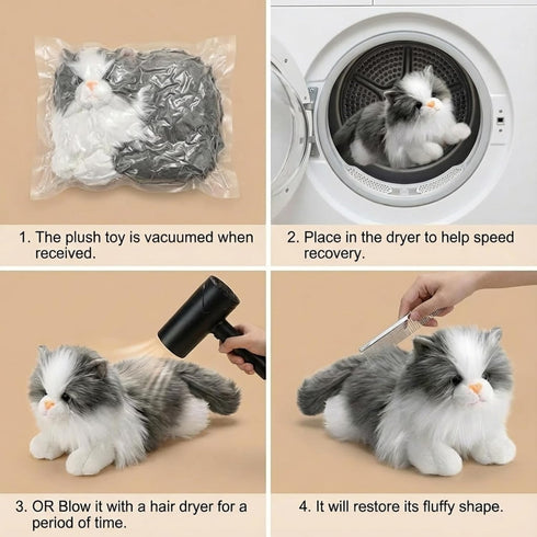 5 17.75 Inches Mommy 4 Set HyDren Pcs Realistic Ragdoll Cat Stuffed Animal, Large Ragdoll Cat Plush with Cute Babies